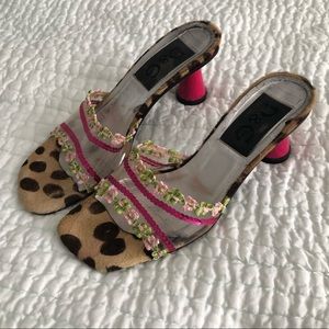 Dolce & Gabbana pony fur and plastic sandals  6.5